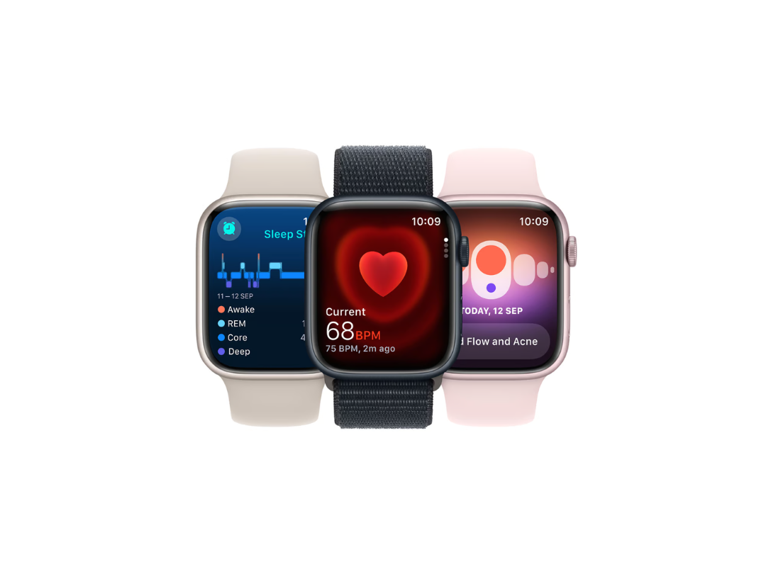 ساعة Apple Watch Series 9 GPS، هيكل من الألومنيوم باللون الليلي مع حزام رياضي باللون الليلي، 45 مم، M/L، MR9A3QA/A ساعة Apple Watch Series 9 GPS، هيكل من الألومنيوم باللون الليلي مع حزام رياضي باللون الليلي، 45 مم، M/L، MR9A3QA/A